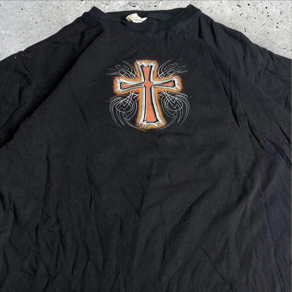 Vintage Biker Jesus Tee Kerusso Loyal To One God's Only Son T-Shirt Y2K Size M